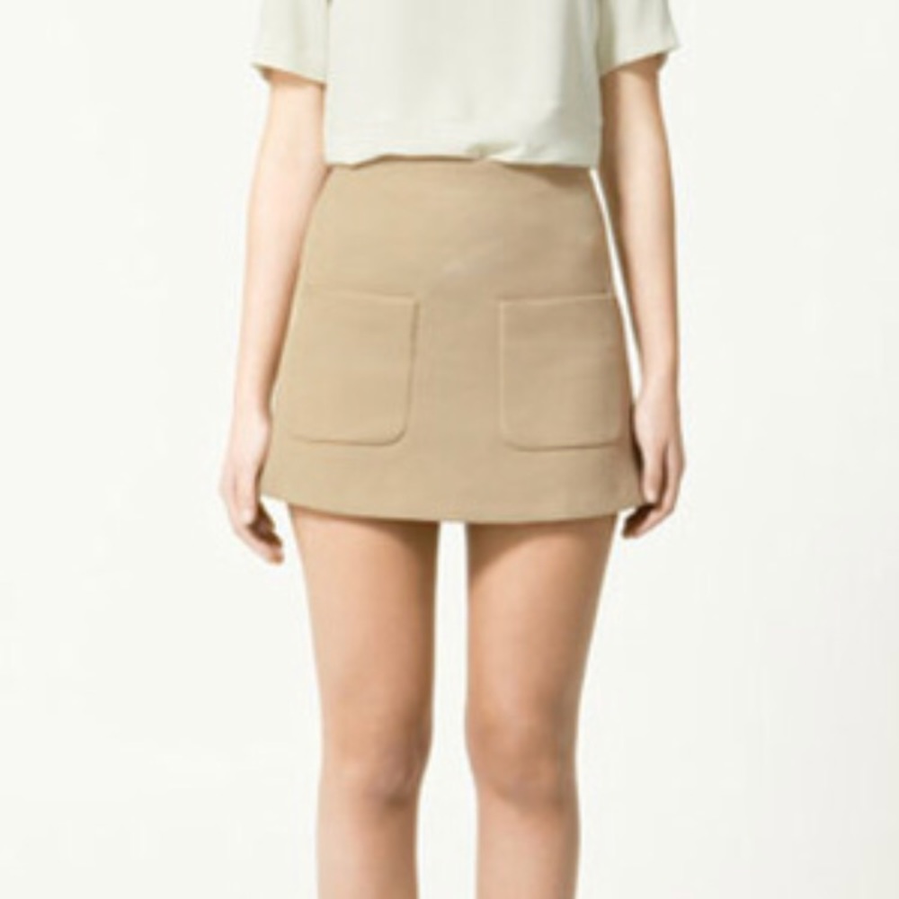 Beige/tan Zara mini skirt